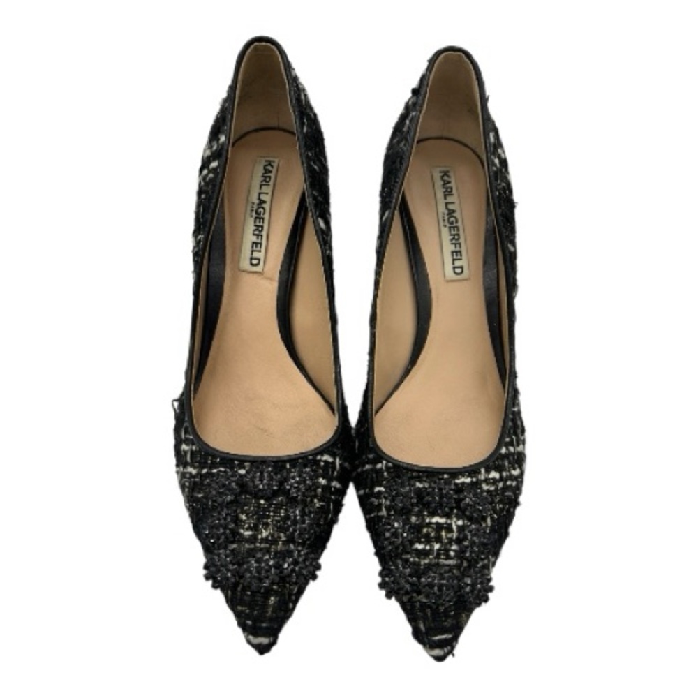 Karl Lagerfeld Nara 2  Tweed Black and White Heels 7.5 / 38